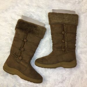 LAMO Women’s Chestnut Brown Faux Fur Suede Winter Boots 7